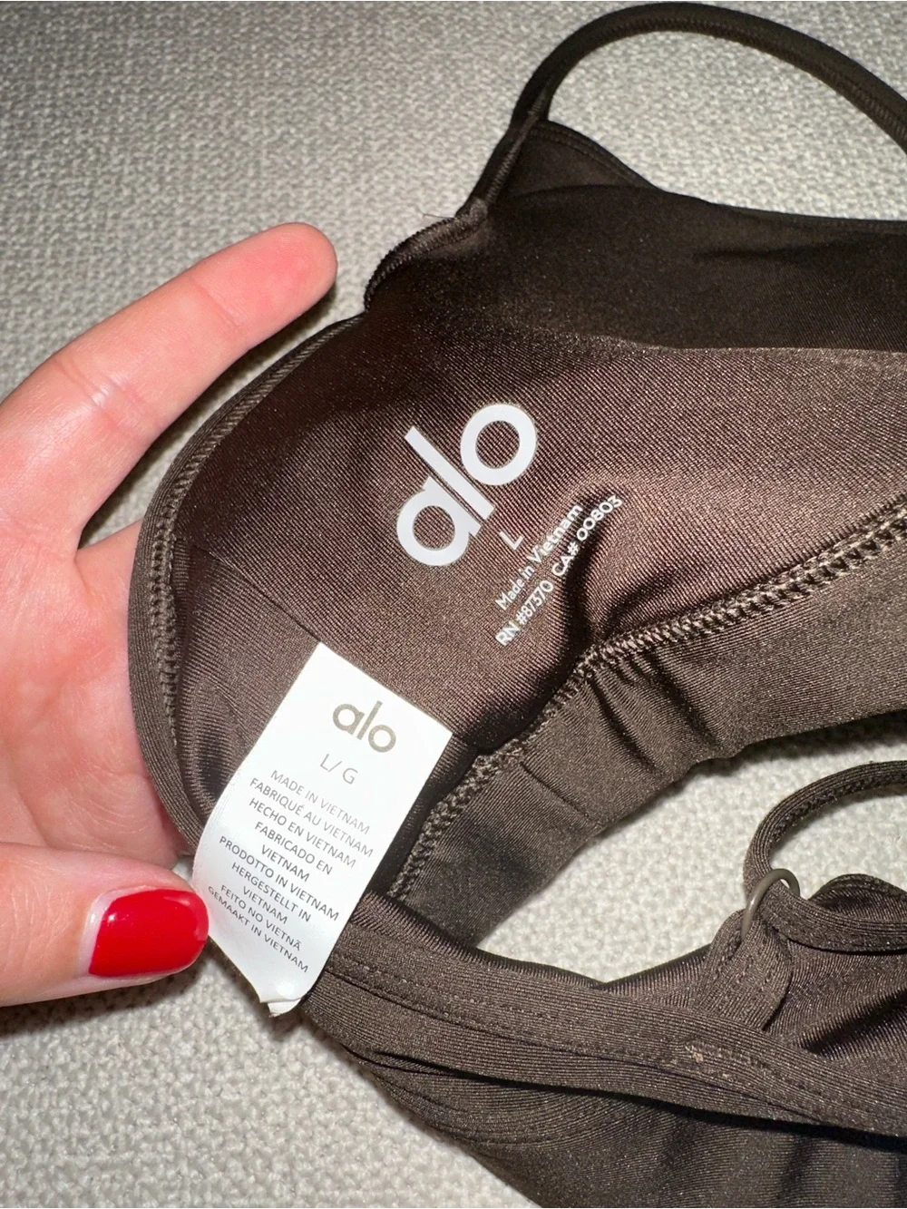 ALO Yoga Brown Minimal Strappy Sports Bra